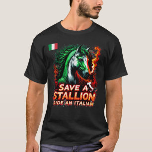T-shirt Sauver un étalon monter un Italien design amusant