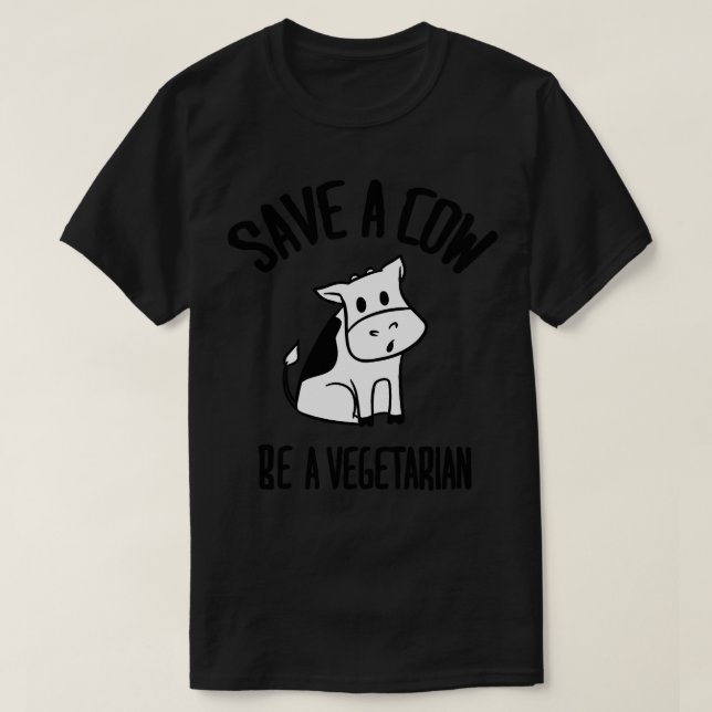 T-shirt Sauver une vache Soyez végétarien (Design devant)