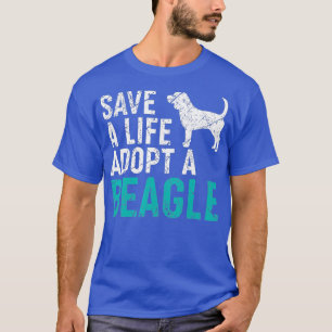 T-shirt Sauver une vie adopter un chien secourir Beagle ch