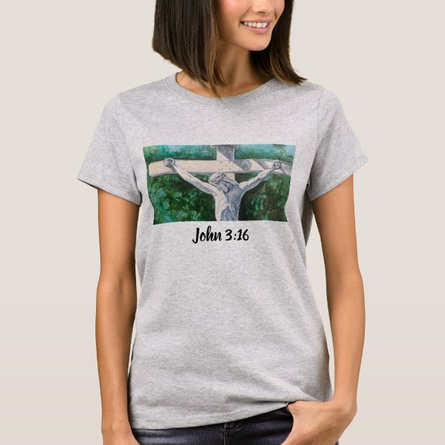 T-shirt Sauveur Christian Jean 3:16., Noël - Pâques (Devant)