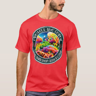 T-shirt Sauvez corail récif eau profonde bleu aquatique