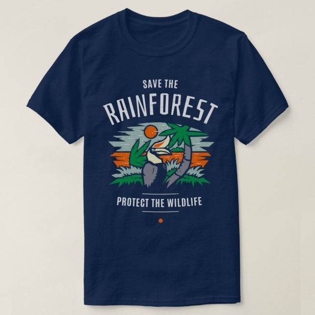 T-shirt Sauvez la forêt tropicale Protégez la faune (Design devant)
