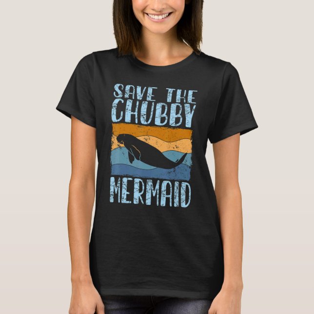 T-shirt Sauvez La Sirène Chubby Sauvez Le Manatee Retro 1 (Devant)
