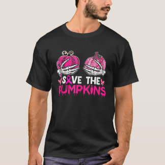 T-shirt Sauvez le cancer du sein Citrouille Sensibilisatio