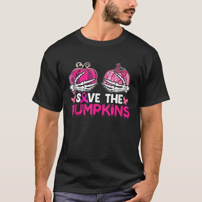T-shirt Sauvez le cancer du sein Citrouille Sensibilisatio (Devant)