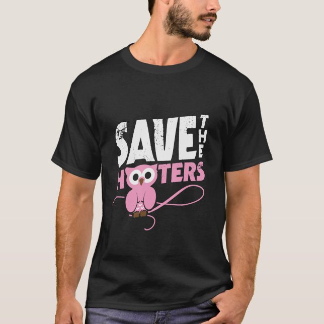 T-shirt Sauvez le cancer du sein des hooters (Devant)