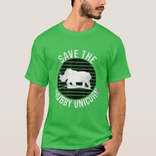 T-shirt Sauvez Le Chibby Chubby Unicorn Vintage Funny Rhin