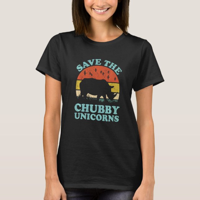 T-shirt Sauvez le Chubby Unicorns Rhino Droits des animaux (Devant)