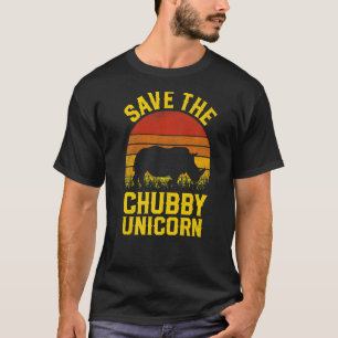 T-shirt Sauvez Le Chubby Unicorns Vintage Rhino Animal Rig
