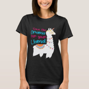 T-shirt Sauvez Le Drame pour Votre Llama Filles Llama Mign