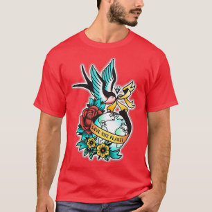 T-shirt Sauvez le Jour des terres de tatouage de la planèt