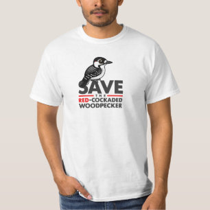 T-shirt Sauvez le pivert Rouge-cockaded