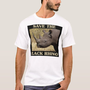 T-shirt Sauvez le Rhino noir