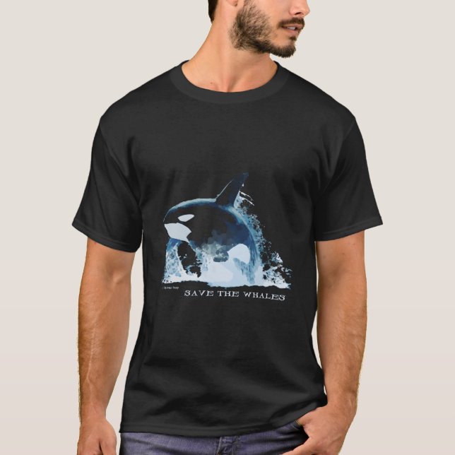 T-shirt Sauvez Les Baleines Ocean Orca Er Whale Sea Conser (Devant)