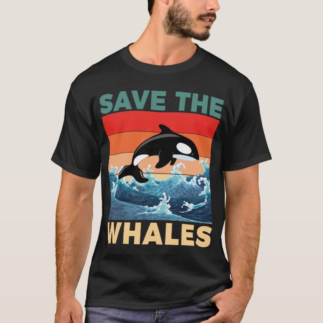 T-shirt Sauvez les baleines Sauvez nos océans (Devant)