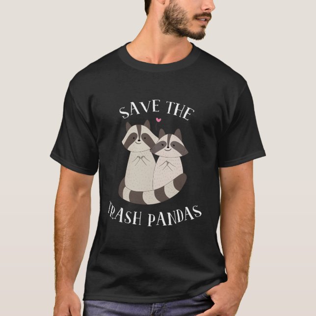 T-shirt Sauvez Les Déchets Pandas Racoon Adorant Fille Fem (Devant)