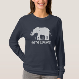 T-shirt Sauvez les éléphants en silhouette