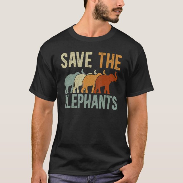 T-shirt Sauvez les éléphants Tusk Zoo Animal Zookeeper (Devant)