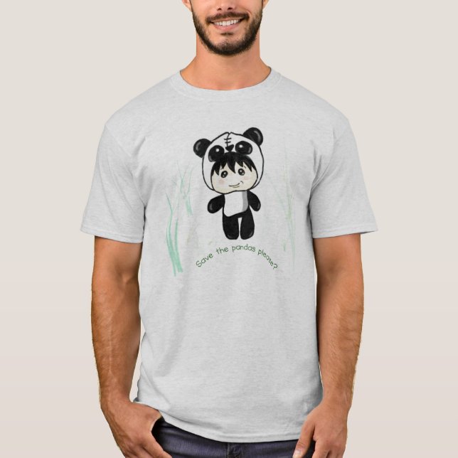 T-shirt Sauvez les pandas satisfont ? (Devant)
