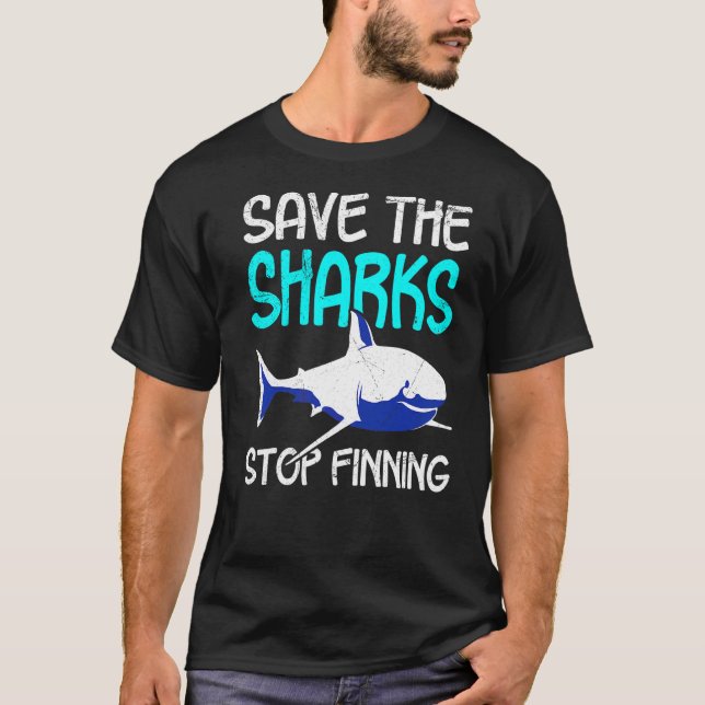 T-shirt Sauvez Les Requins Arrêtez De Finir Le Requin (Devant)
