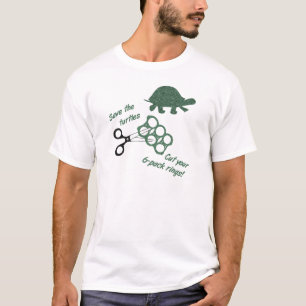 T-shirt Sauvez les tortues coupent six anneaux de paquet