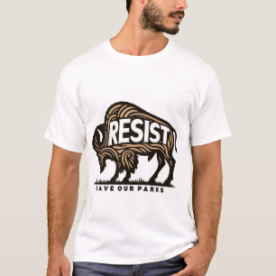 T-shirt Sauvez nos parcs Retro Bison Résiste De l'environn