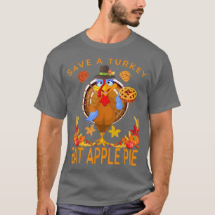 T-shirt Sauvez Un Drôle Pèlerin De Turquie Mange Pizza Veg
