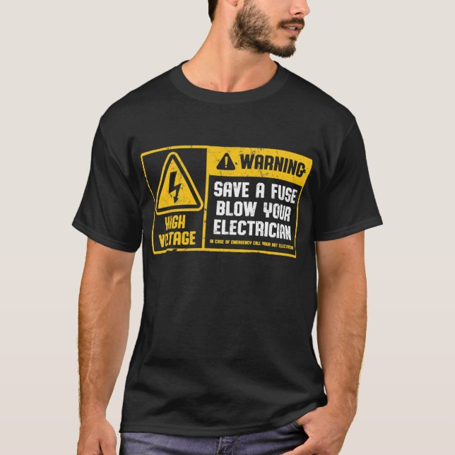 T-shirt Sauvez un fusil qui souffle votre électricien Funn (Devant)