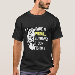 T-shirt Sauvez Un Pitbull Euthanize Un Cool De Combat De C