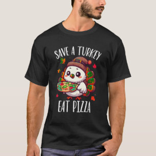 T-shirt Sauvez Une Turquie Mange Pizza Hommes Femmes Enfan