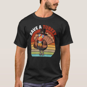 T-shirt Sauvez Une Turquie Mange Pizza Thanksgiving Enfant