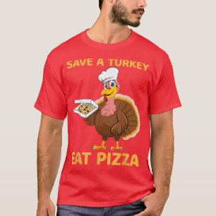 T-shirt Sauvez Une Turquie Mange Pizza Vegan Drôle Thanksg