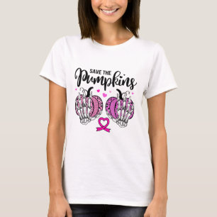 T-shirt Sauvons Les Citrouilles S Avec Squelette Mains Pât