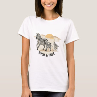 T-shirt Savanna Stride Zebra Family Tee