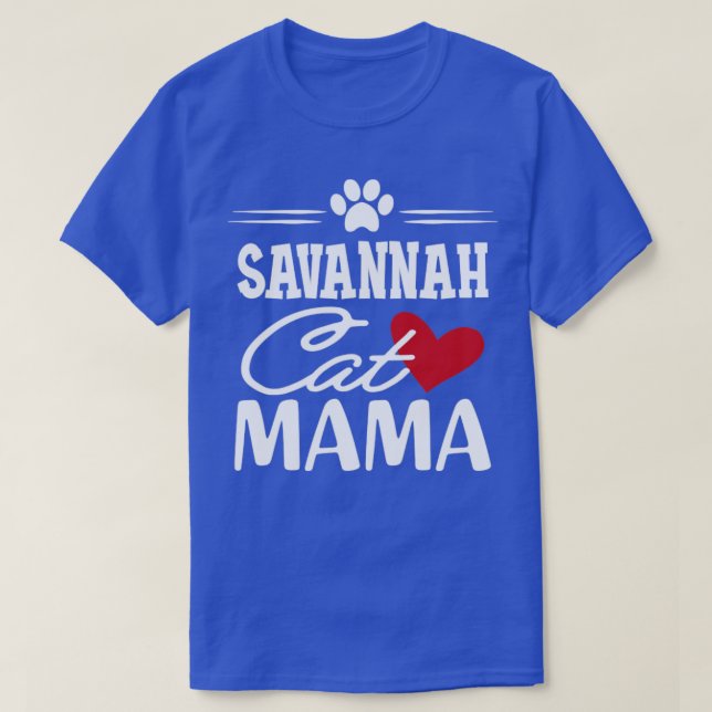T-shirt Savannah Cat Mama (Design devant)