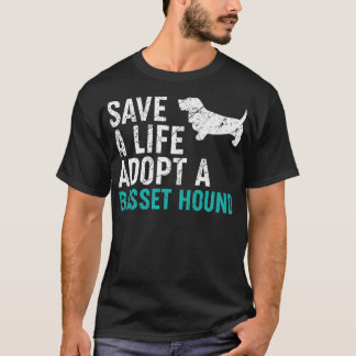 T-shirt Save a Life adopter un chien secourt basset hound 