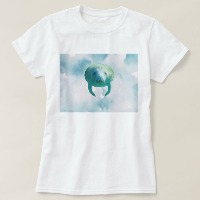 T-shirt Save Manatees Manatee Watercolor Art (Design devant)