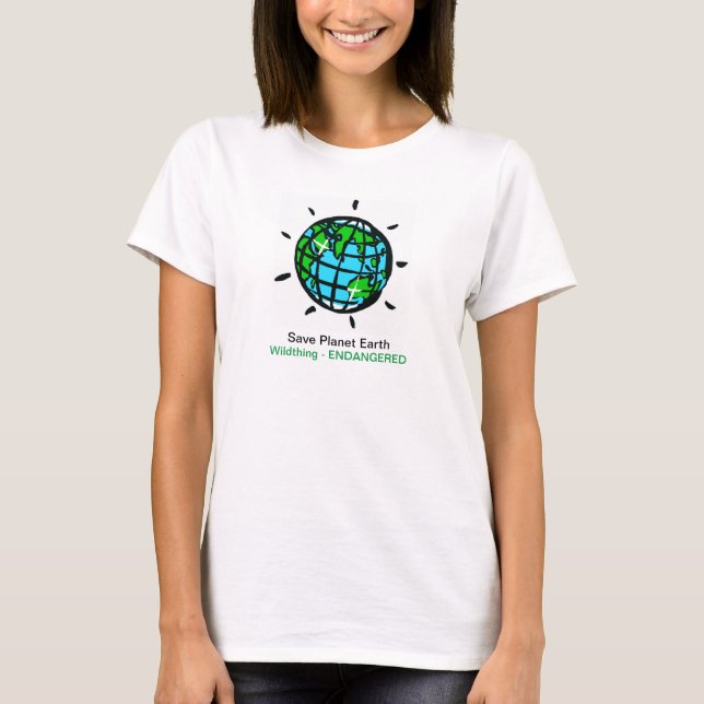 T-shirt Save Planet Earth - Wildthing - Conservation - (Devant)