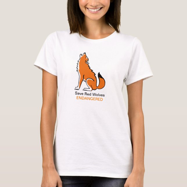 T-shirt Save Red WOLVES - Graphique animal en voie de disp (Devant)