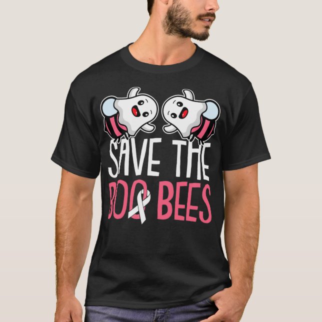 T-shirt Save The Boo Bees Breast Cancer Awareness Warrior  (Devant)