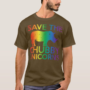 T-shirt Save The Chubby Unicorns Rainbow Rhinos