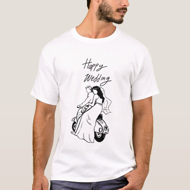 T-shirt Save The Date Modern Minimal Wedding Design (Devant)