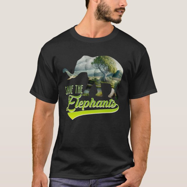 T-shirt Save the Elephants protected species Animal welfar (Devant)