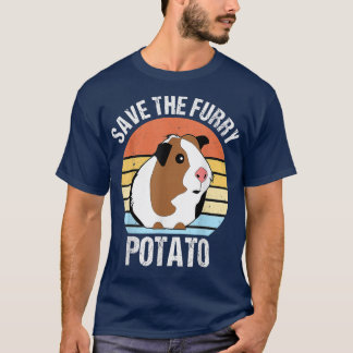 T-shirt Save the fluffy potato Funny guinea pig