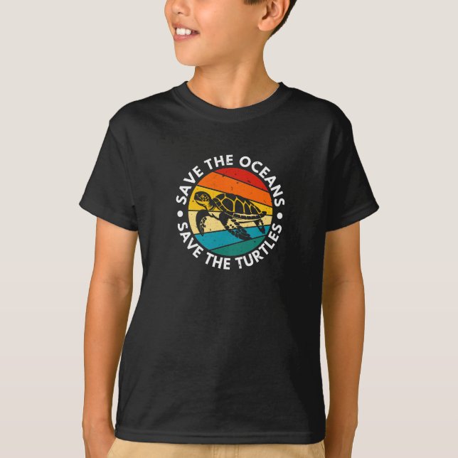 T-shirt Save The Oceans Save The Turtles (Devant)