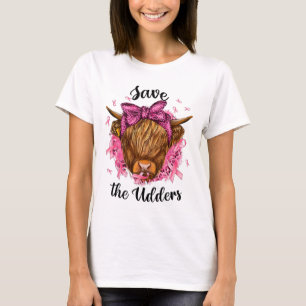 T-shirt Save the Udders Breast Cancer Awareness Warrior Co
