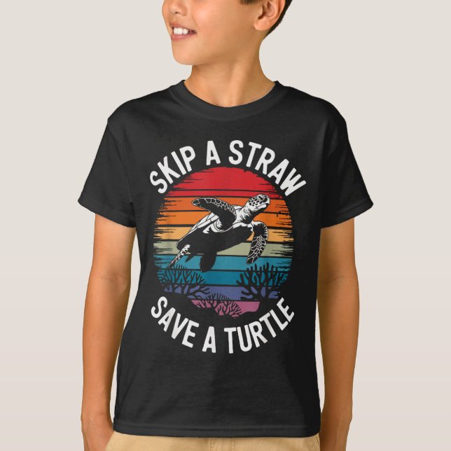 T-shirt Save Turtles Sea Ocean Turtle Shirt  (Devant)