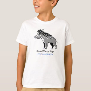 T-shirt Save Warty PIGS - Graphique animal en voie de disp