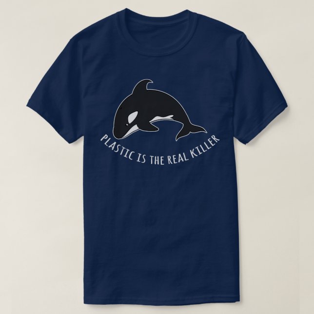 T-shirt Save Whale Plastic Est Le Véritable Tueur (Design devant)