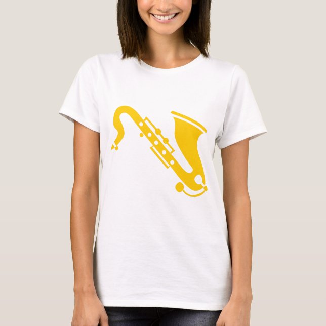 T-shirt Saxophone - Ambre (Devant)